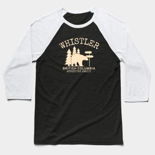 Whistler, British Columbia Bear Baseball T-Shirt